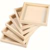 Set of 10 Unfinished Wooden Trays for Crafts DIY Painting Staining 3D Puzzles Art Projects - Versatile Craft Wood Tray