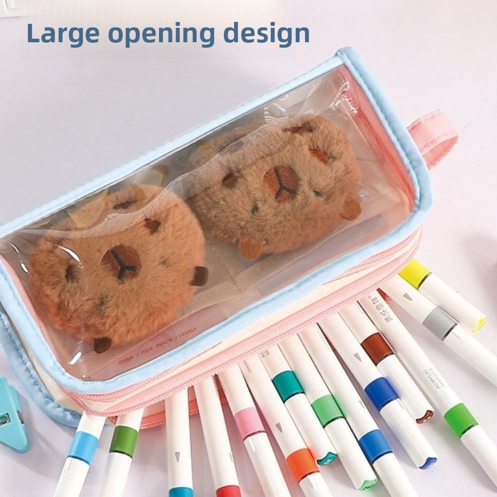 Transparent Display Korean PVC Stationery Bag Multilayer Ins Pencil Pouch  Office