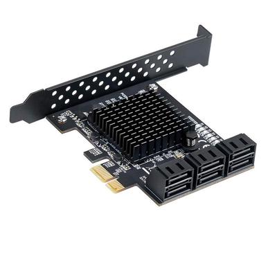 PCI-E zu SATA 3.0 Erweiterungskarte 4-Port/6-Port 6Gbps Adapter für IPFS und Chia mit 88SE9215 Chip.