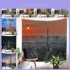 Nordic Paris Eiffel Tower Landscape Polyester Tapestry For Renting House Renovation Student Dormitory Wall Background Hanging Cloth