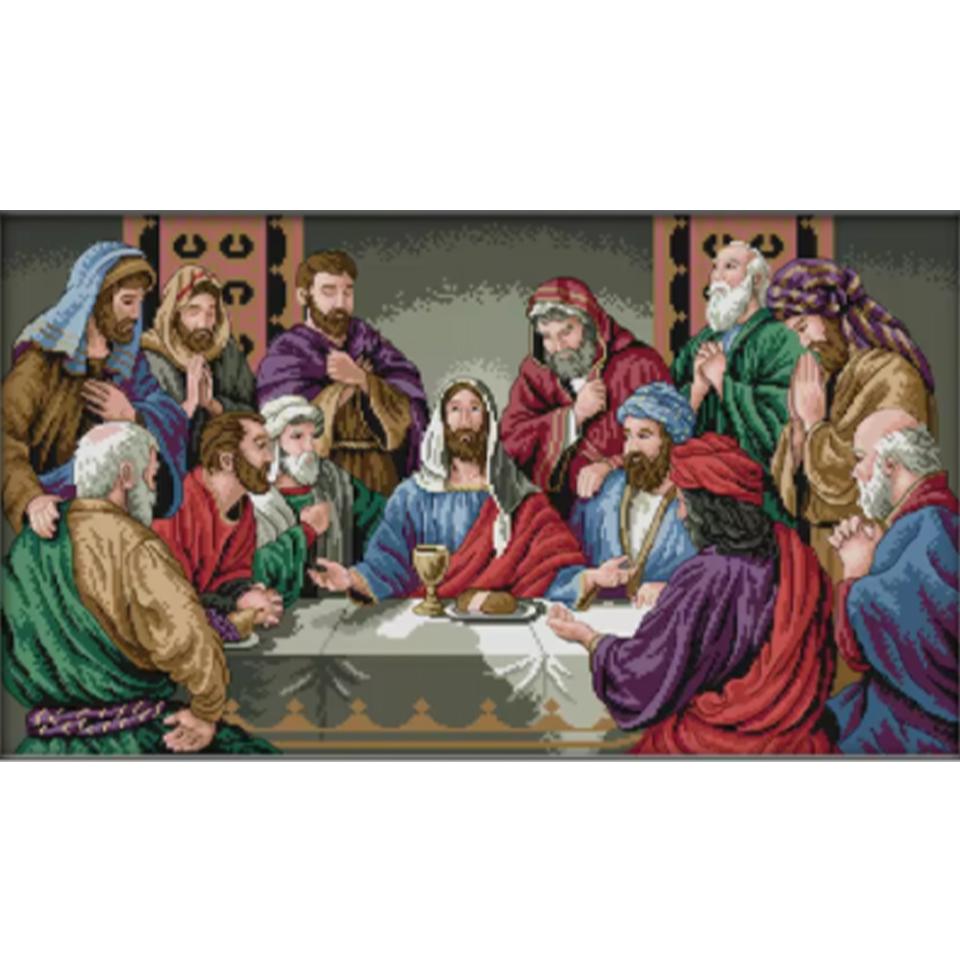 Happy Sunday Last Supper Picture Cross Embroidery Set 5DDIY Diamond Drawing Jesus Christ Embroidery Set Home Decoration 2024