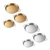 Pack Of 3 Rustproof Metal Snacks Plate Snacks Serving Dishes Stainless Steel Tray with Handle for Gatherings Event