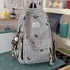 Schoolbag Soft Sakura Twilight Shadow Striped Light Lingering School Bag Female Student Party Soft Cute Sweetheart Wind Junior High School Student 
