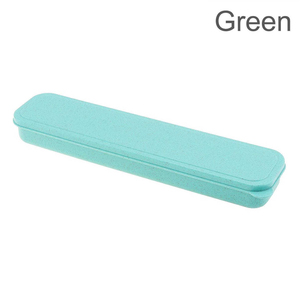 

Портативный ящик для хранения столовых приборов из пшеничной соломы раздельного типа, ящики для столовой посуды для кемпинга, школы, пикников зелёный