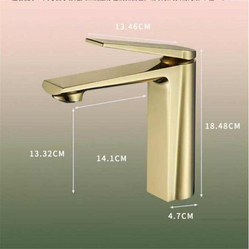 Tuqiu Gold Bathroom Faucet Gray Bathroom Basin Faucet Cold And Hot Water Mixer Sink Tap Single Handle Deck Mounted Tap