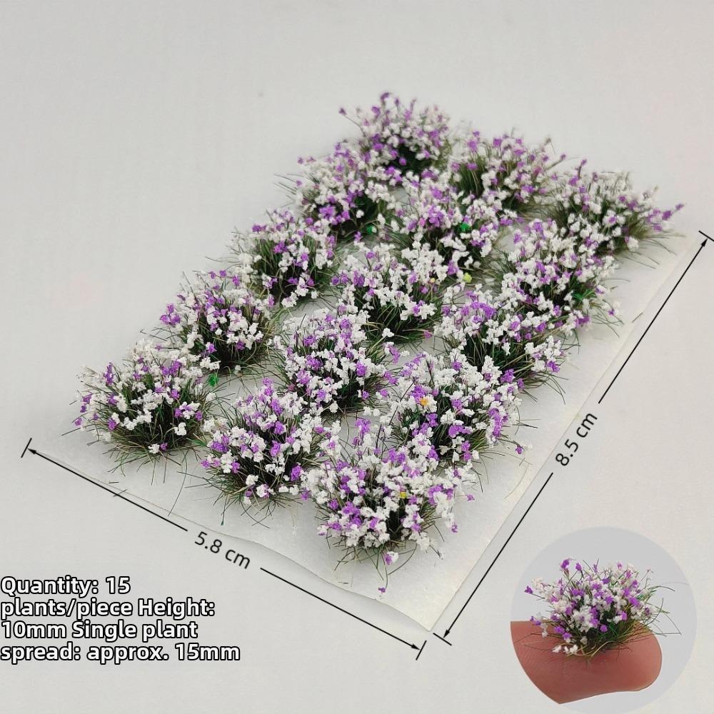 

15pcs/box 10mm Grass Cluster Model Kit Nylon Material diy Miniature Building Sand Table Flower 8.5*5.8cm Multicolors фиолетовый