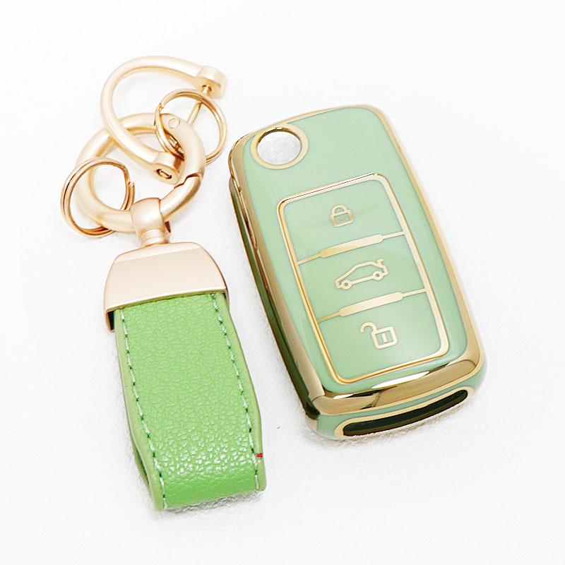 Fashion Tpu Auto Keyless Protector Car Key Fob Case Cover For Vw Tiguan Beetle Eos Jetta Golf Up Polo T5 Caddy Keychain