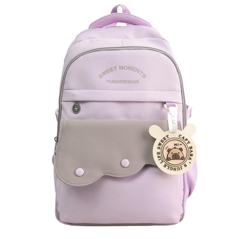 Large Capacity Durable Travel Backpack Student Schoolbag фиолетовый