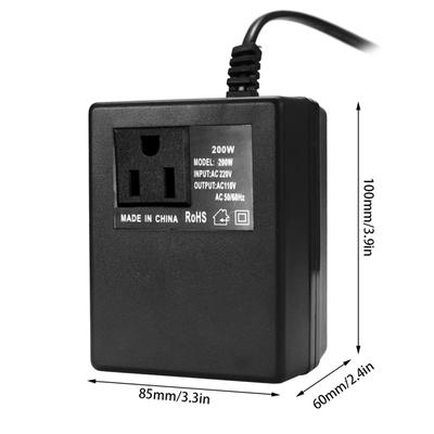 Intelligent Power Adapter Efficient Household 200W AC 220V To 110V Step Down Transformer Voltage Converter Travel Power Adapter