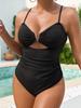 European & American Sexy Lace Strap One-Piece Swimsuit: Women's Backless Ice Silk Ribbed Swimwear 2026