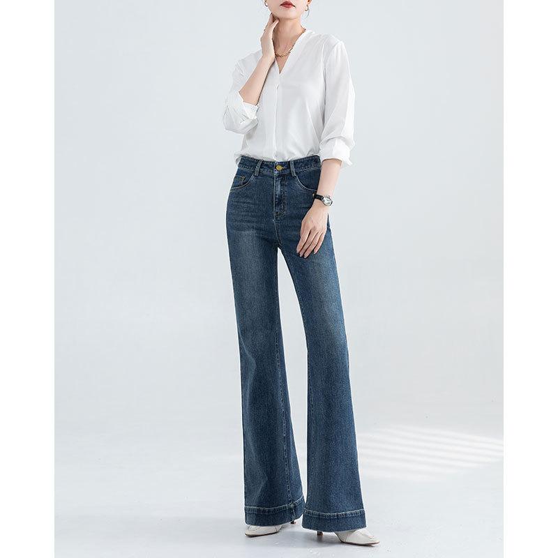 High-waisted Retro Jeans for Women In Early Spring New Style Tall and Fashionable Slimming Legs and Long Flared Pants