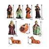 9Pcs Religious Christmas Nativity Scene Crafts Handmade Holiday Season Decor Colourful Xmas Sculpture Ornament Resin Decoration