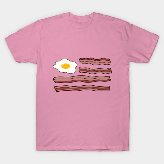 T Shirt Women Bacon Flag Harajuku Print Kawaii Tshirt Summer Short Sleeve Female T-Shirt Top Tee