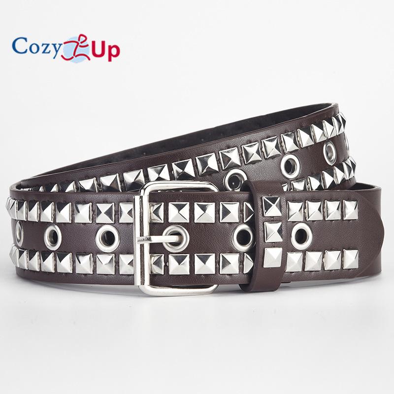 Cintura in PU con Perline Quadrate da Uomo e da Donna, Occhio di Willow Ding Qi, da Indossare con Pantaloni con Cintura Decorativa