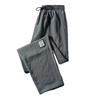 Casual pants men's spring, autumn and summer new ice silk thin straight loose large size sports nine-point pants