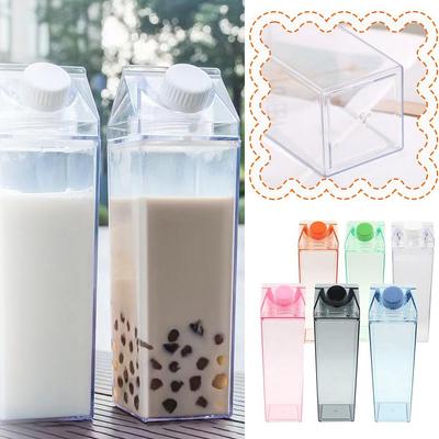 1000ml500ml Mléko Krabička Láhev na Vodu Průhledná Plastová Přenosná Čirá Krabice Na Mléko, Čaj, Šťáva Láhve Pitný Hrnek Láhve R2V1