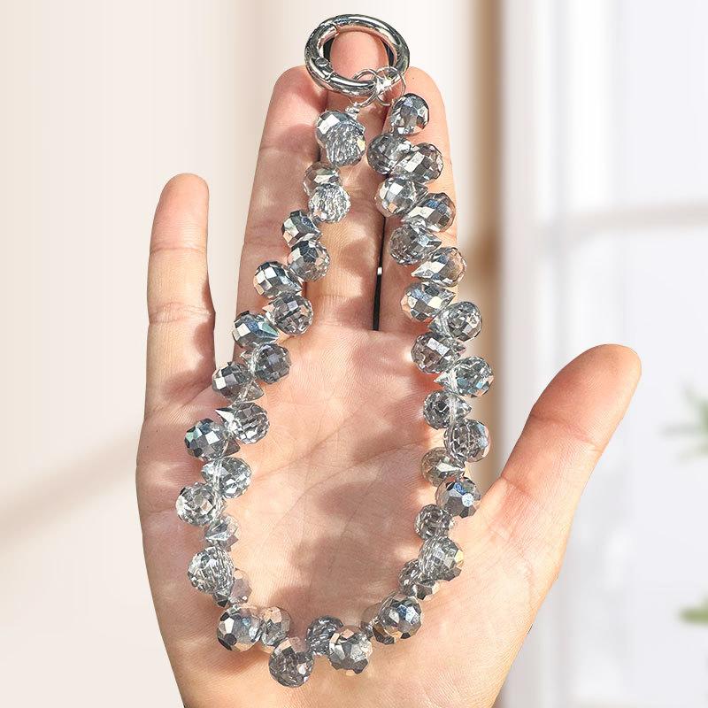 Luxury Universal Durable Portable Fashion Cell Phone Chain with Stones Crystal and Black Stone Strap