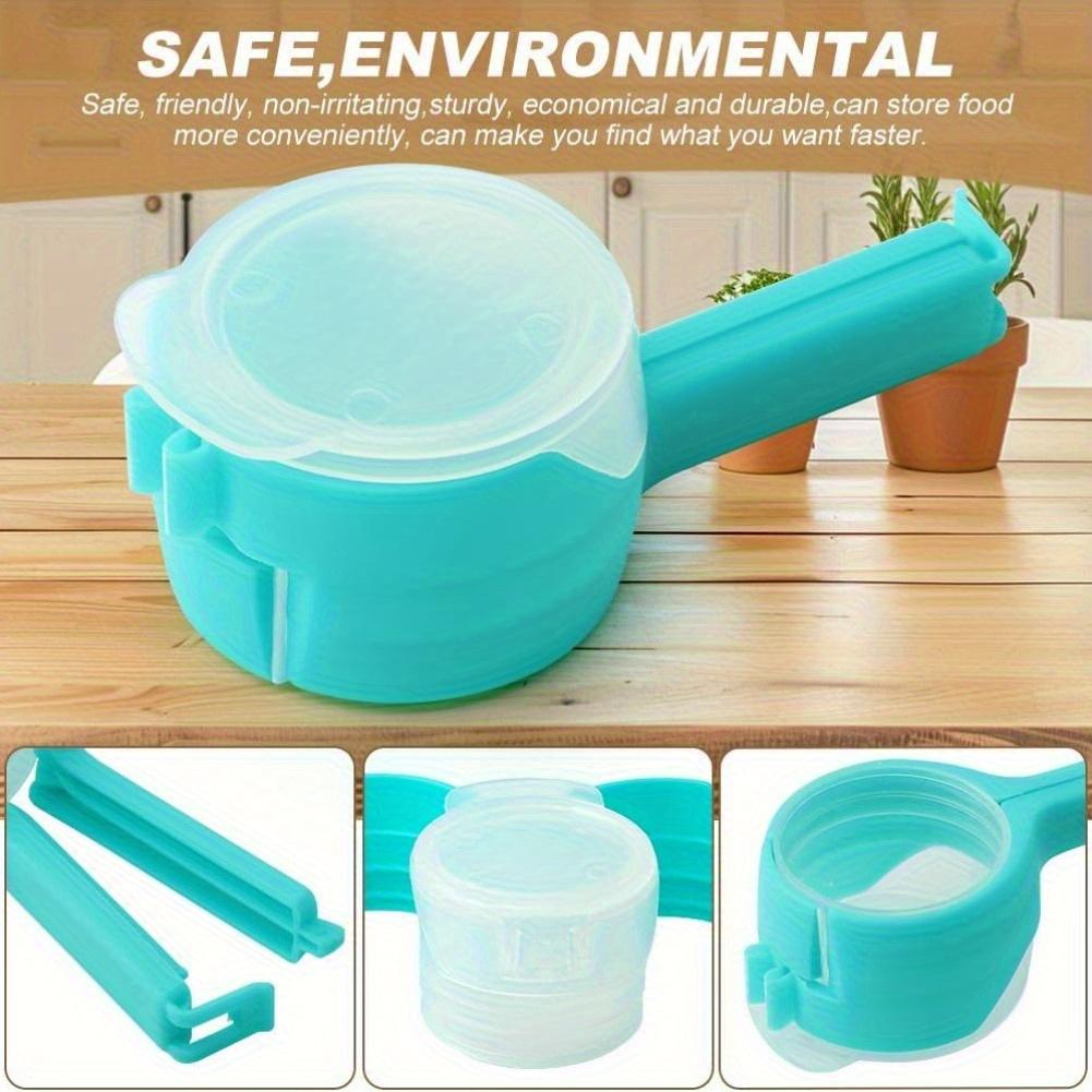 4pcs Colorful Bag Clips with Pour Spouts  Durable Plastic Sealing Clips for Food Storage,Kitchen Organization Essentials in Blue,Green,Gray,White 4pcs