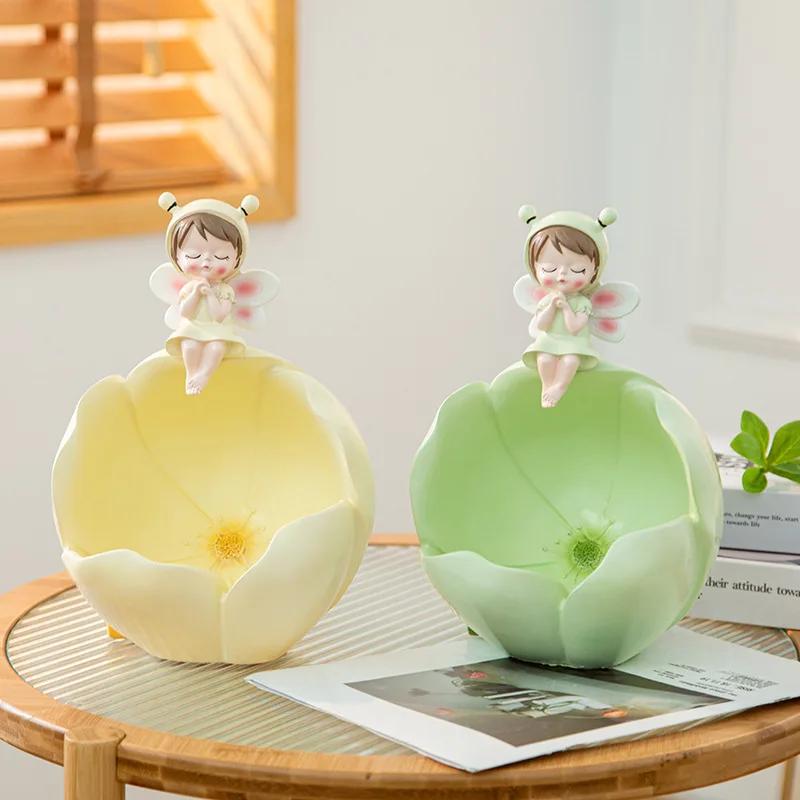 Kreatywna żywiczna statuetka dziewczyny taca do przechowywania salon szafka pod telewizor sypialnia stół jadalny klucze przekąski przechowywanie akcesoria dekoracyjne