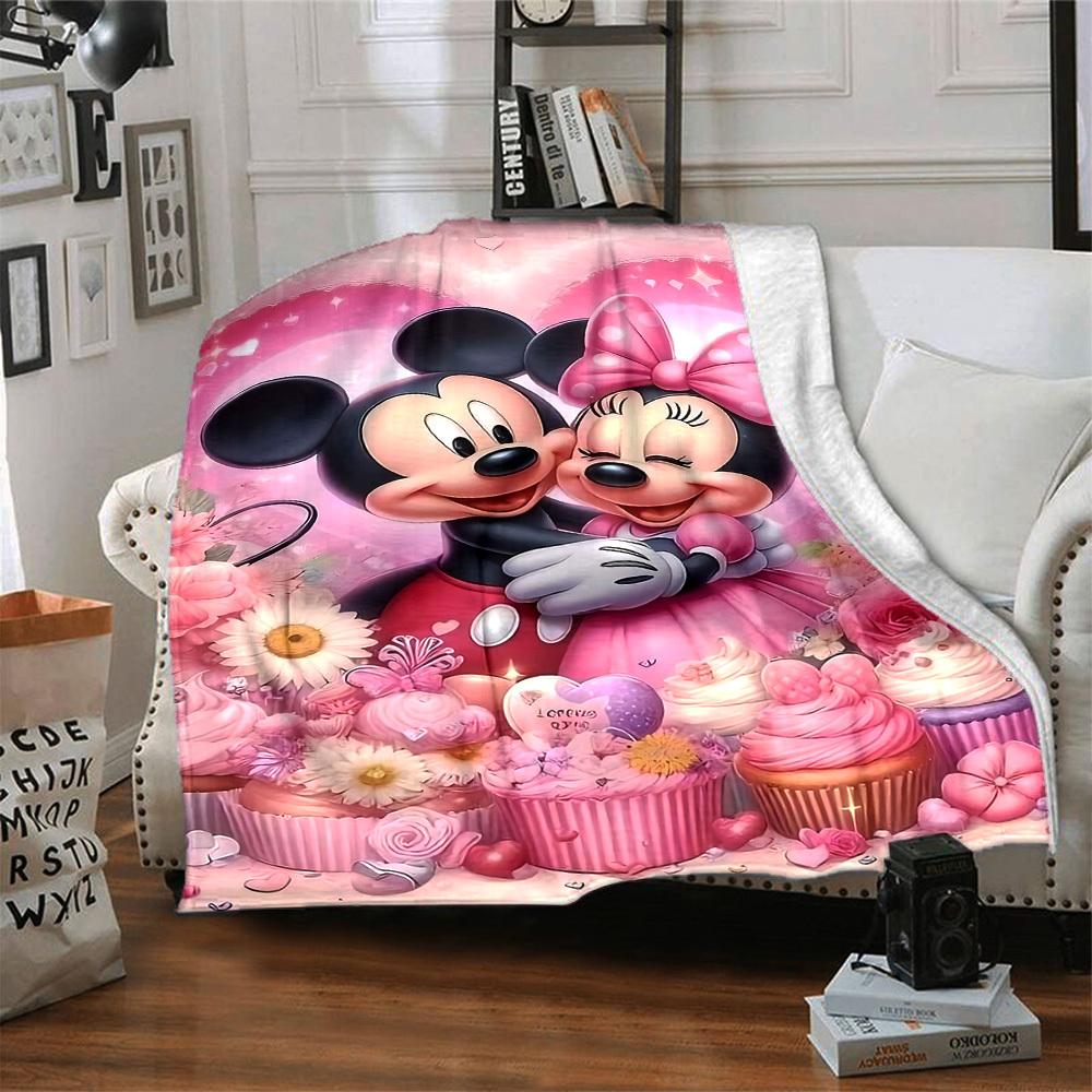 1 Stück Mickey Maus Minnie Maus Decke Leichte Flanell-Kuscheldecke für Sofa Bett Reise Camping Wohnzimmer Büro Couch Sessel
