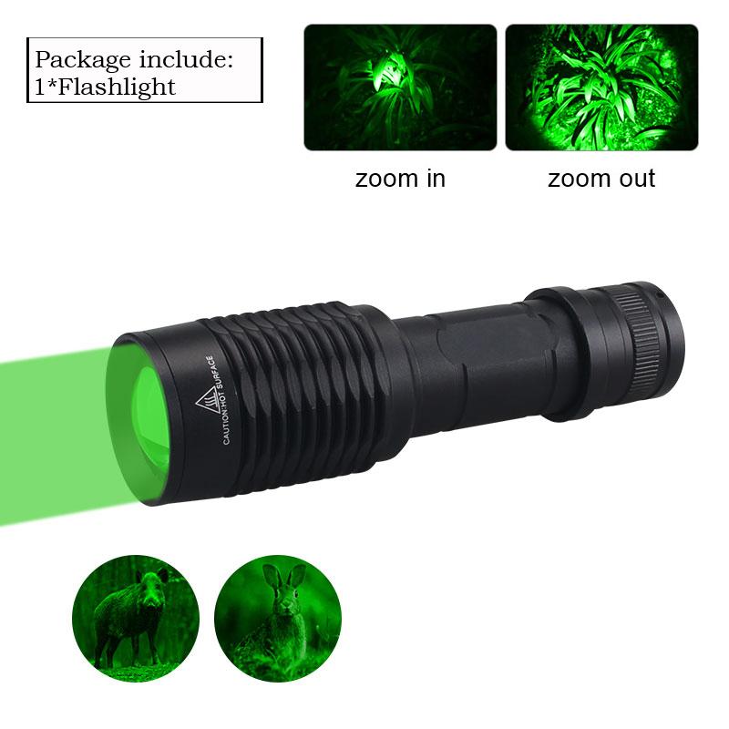 R5 LED Zoomable Flashlight Tactical Green/Red/Blue Torch 1 Gear  Outdoor Waterproof IP65 Night Hunting Fishing Lantern