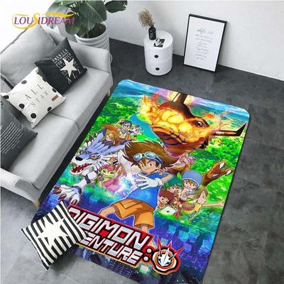 Nové Cartoon Digimon Area Koberce pro bydlení Řím Anime Koberec Ložnice Měkká podlahová rohož Protiskluzová rohožka Domácí dekorace Dárek Piknik