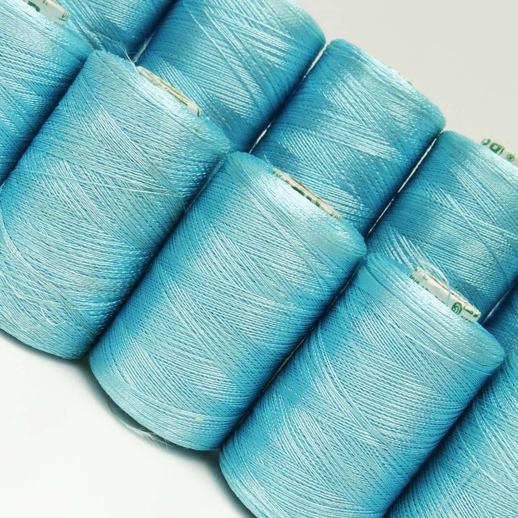 Aqua Blue Spool Overlocking Hand Machine Polyester Cones Serger 400 Mtr