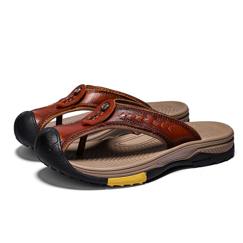 WAERTA Men's Summer Leather Sandals Hiking Shoes Sneakers Non-slip Male Slippers Big Size 38-46 Zapatos Hombre Casual Shoes