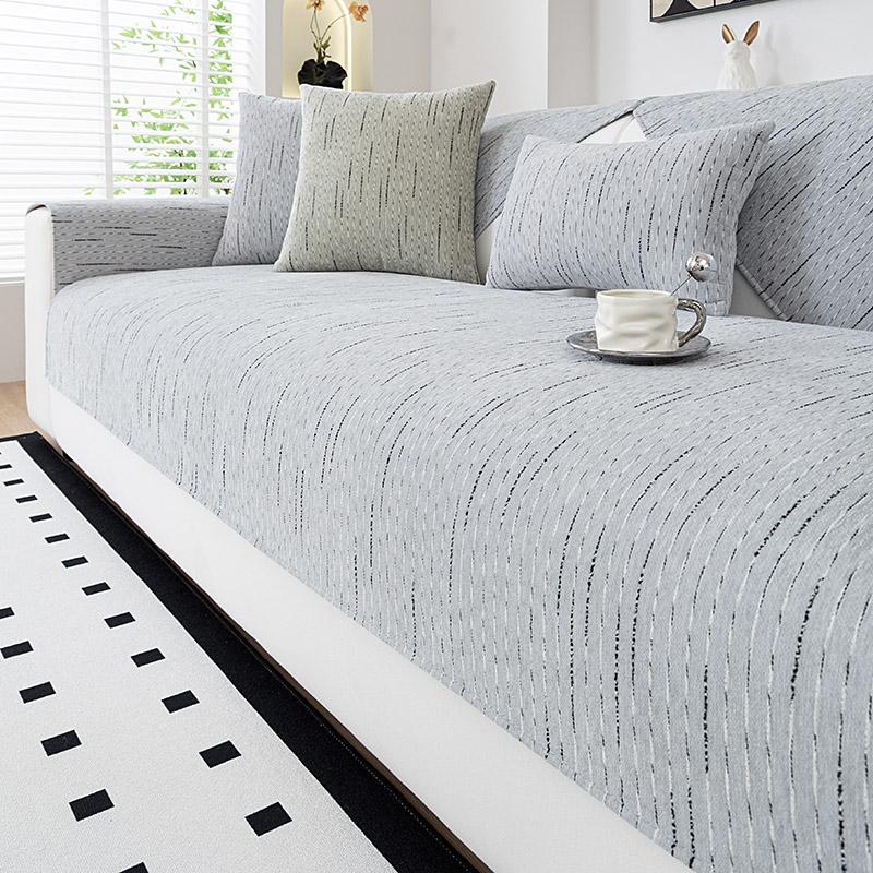 1pc Simplicity Sofa Towel,Non-Slip Design Solid Color Thickened Sofa Protector Cover Anti Pet Scratching Washable Couch Cushions