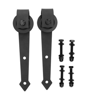 Polea de acero al carbono con rueda colgante para puerta de granero y kit de herrajes para puerta corrediza con tornillo