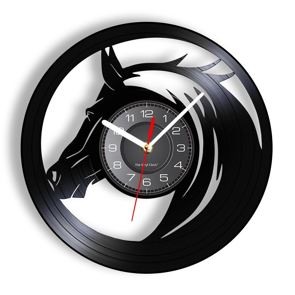 Galloping Horses Wall Art Interior Design Wall Clock Vinyl Record Clock Home Decor Mustang Wild Horse In The Wind Horse Gift