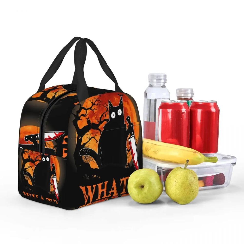 Borsa Pranzo Termica Nera Assassina con Coltello per Halloween per Donne Bambini Scatole per Cibo a Prova di Perdite Borsa Termica per Pranzo