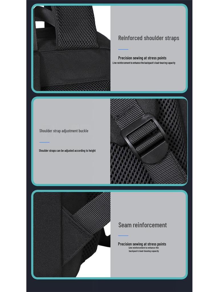 Men's Hard Shell Anti-pressure Motorcycle & Business Backpack with Airbag for 17-inch Laptop - Large Capacity