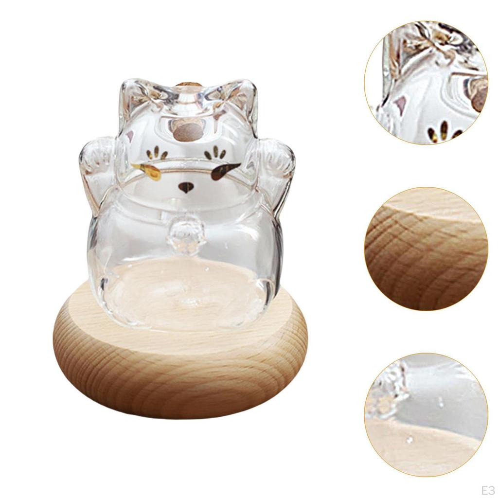 Sparflasche Glas Sparschwein mit Holzständer