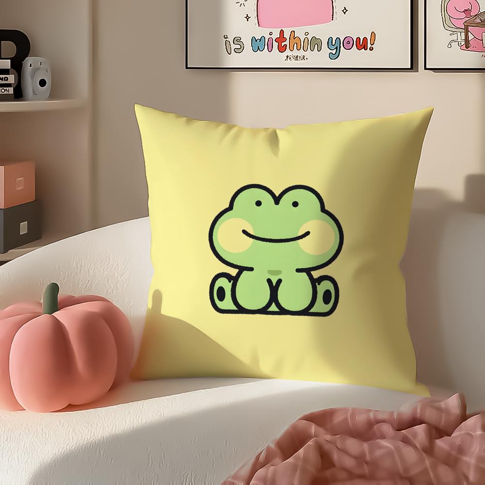 Cute IP Kawaii Versatile Art Portrait Cushion Cover Pillowcase Short Plush Invisible zipper Room Sofa Cushion Cover