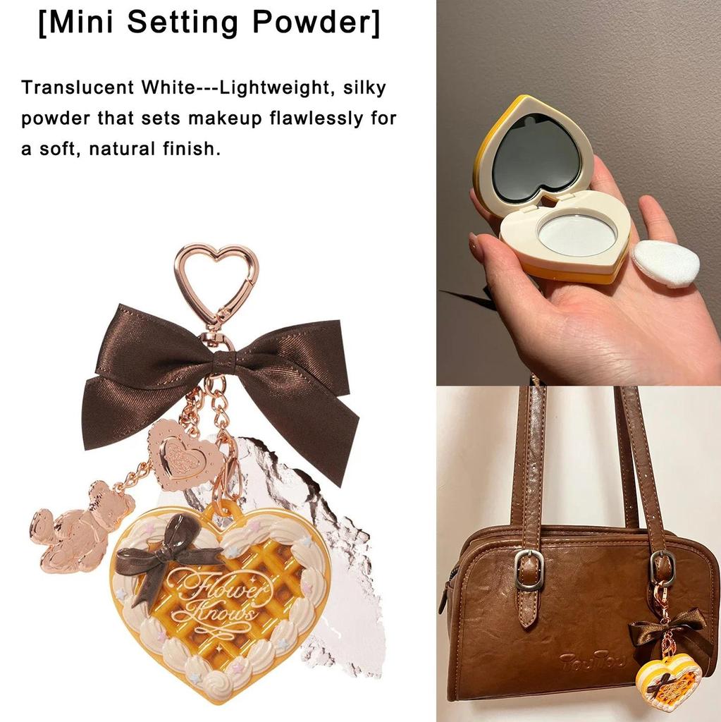 Flower Knows EL OSITO DULCE Colgante Mini Polvos Faciales de Miel Maquillaje Iluminar Duradero Control de Grasa Polvos de Base Cosméticos