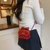 Today's popular bow exquisite mini square bag polka dot printing fashionable and beautiful shoulder messenger bag