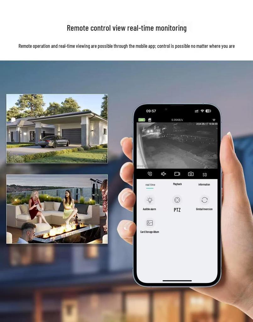 ICSEE Solar-Powered 4MP Wireless HD Night Vision Home Surveillance Camera