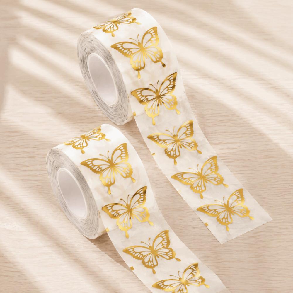 Gold Foil Butterfly Stickers Golden Decorative Stickers Stationery Gift Stickers Envelope Sealing