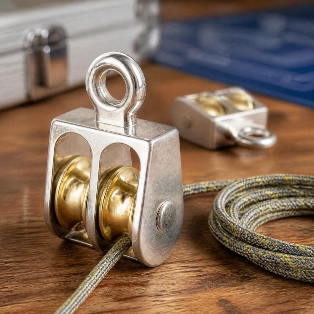 4pcs 100KG Capacity Double Pulley Block Zinc Alloy Rope Pulley Block Crane Lifting