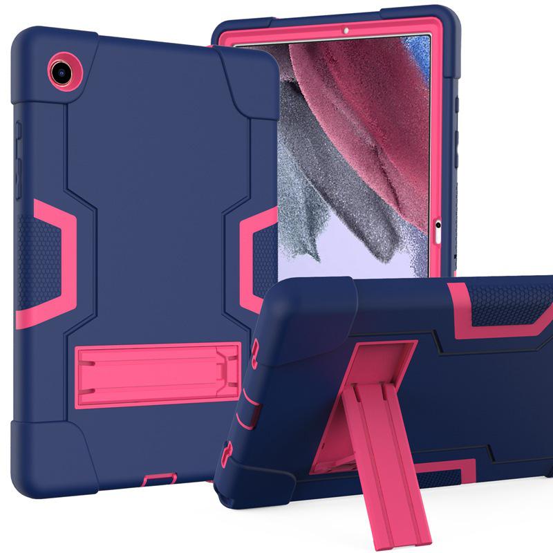 Color Block Protective Case for Samsung Tab A9 Plus - Silicone & PC Three-Proof Drop Protection