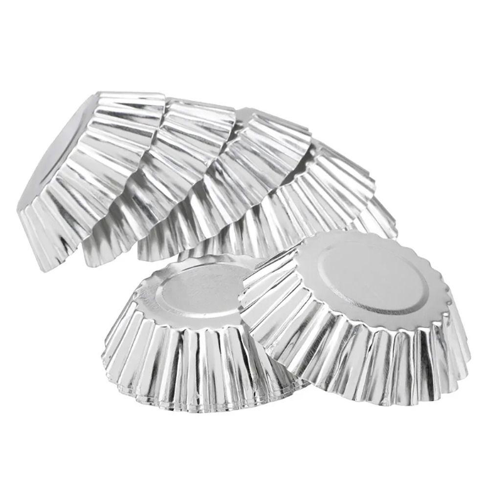 10 st Nya Äggtartformar i Aluminiumlegering Blomform Non-stick Muffinform Återanvändbara Muffinbakformar Köksverktyg