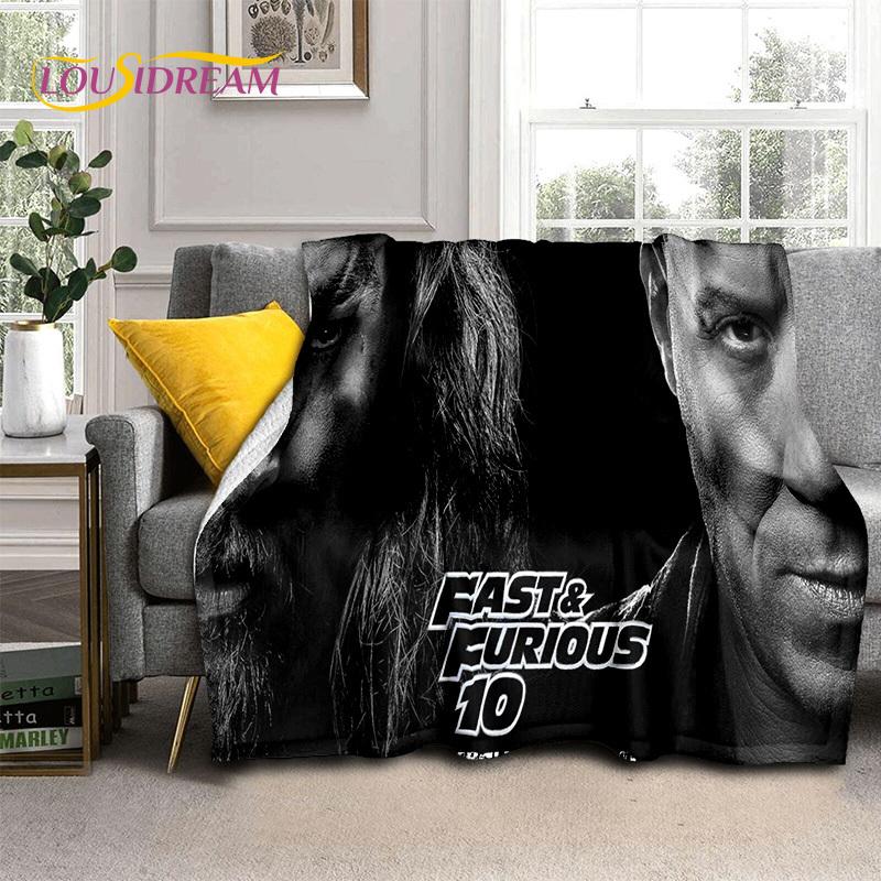 Fast & Furious X 10 Film Druckdecke, Weiche Überwurfdecke für Zuhause Schlafzimmer Bett Sofa Picknick Reise Büro Abdeckdecke Kinder
