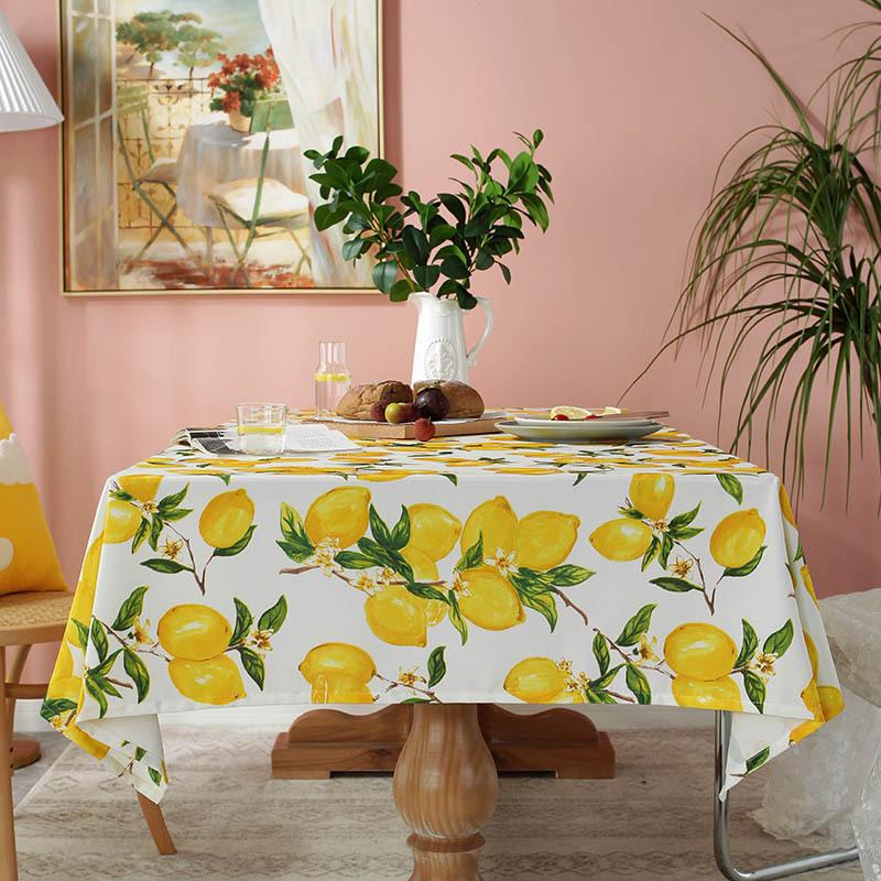 Lemon Tablecloth Decorative Rectangular Kitchen Dining Birthday Party Table Cover Tea Cloth Table Cover Waterproof Mantel Mesa