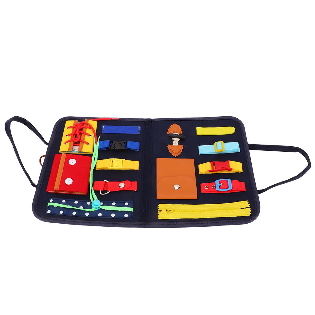Busy Board Dark Blue Felt Busy Board Montessori Sensory Toys Autism Educational Teaching Aids Childr