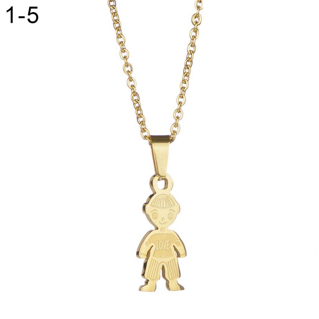 Unique Stainless Steel Single Mother Kids Pendant Chain Necklace Jewelry Trendy Unique Stainless Steel Single Mother Kids Pendant Chain Necklace Jewelry Trendy