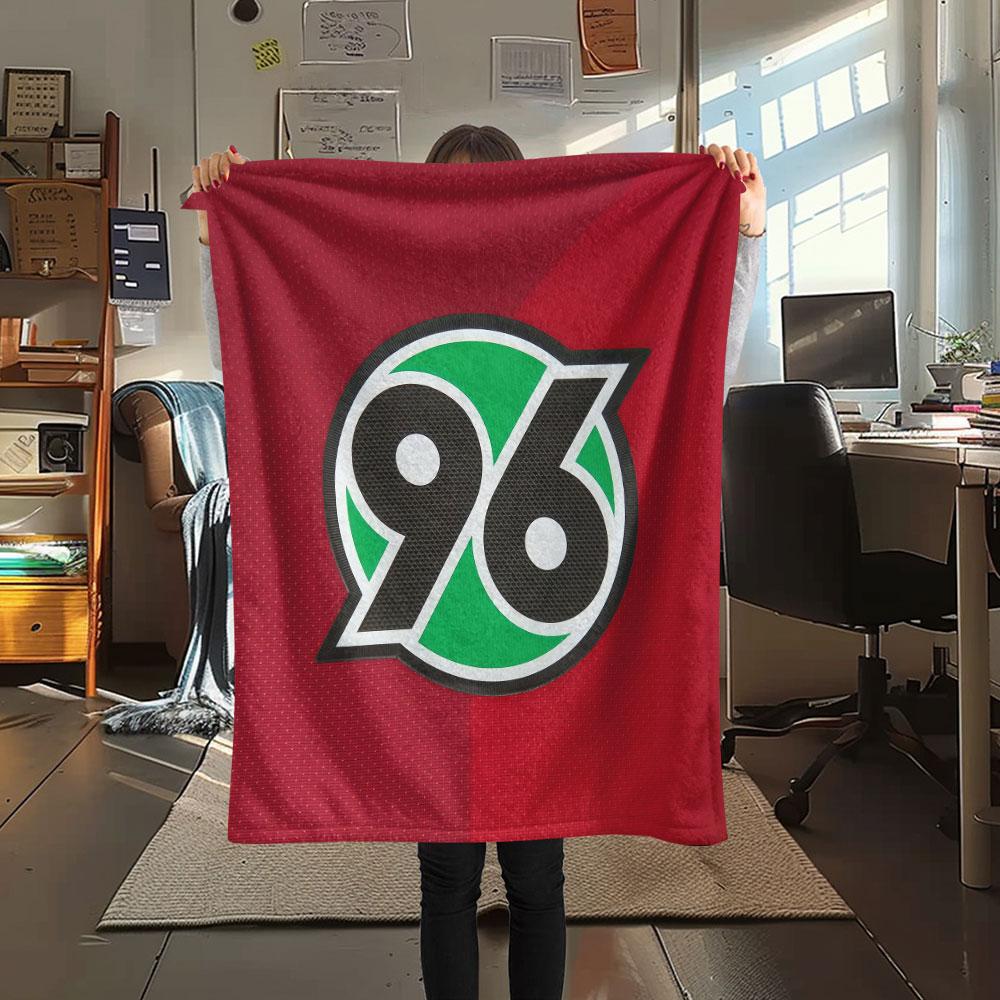 1PC Hannover 96 Patterned Flannel Blanket Suitable For All Seasons for Home Decor Warmth and Comfort Gifts Holiday Present