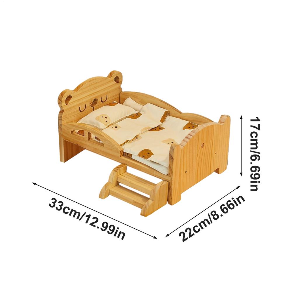 Hedgehog Bed Pet Wood Sleeping Furniture Wooden Dwarf Living Bed For Hamster Guinea Hedgehog Chinchilla Gerbil Bunny Ferret