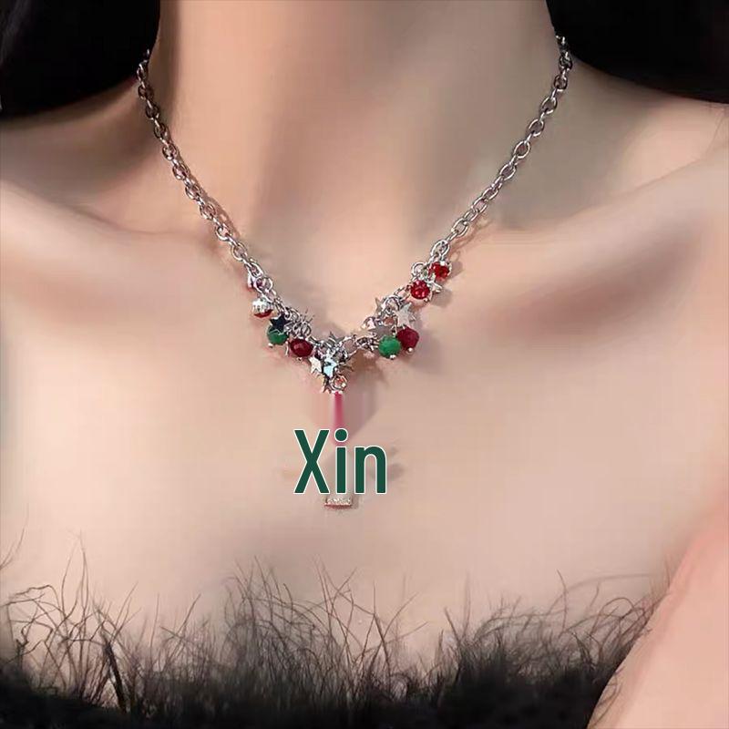 Christmas Tree Titanium Necklace: Elegant Long Sweater Chain for Women - Unique Niche Design