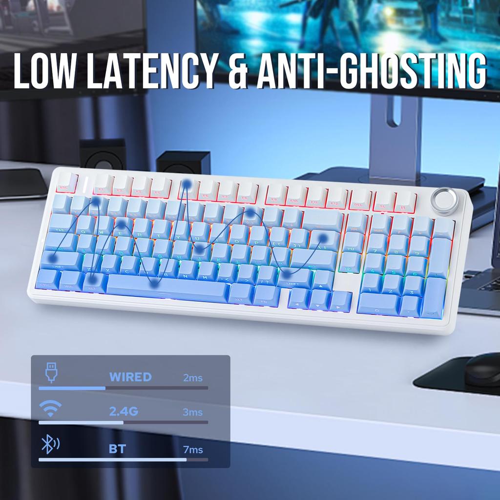 EPOMAKER X AULA F99 PRO Wireless Gaming Custom 8000mAh Mechanical Keyboard with RGB Technical Standards Certification Keyboard, Hot-Swappable